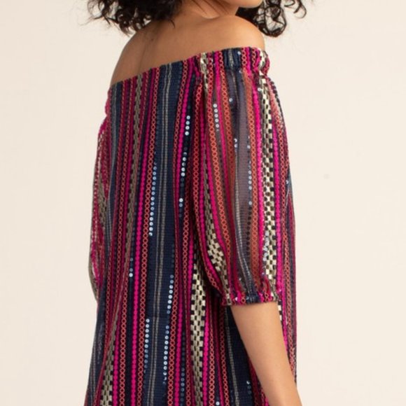 Trina Turk Junket Off-the-Shoulder Sequin Dress (NWT) - Picture 3 of 14